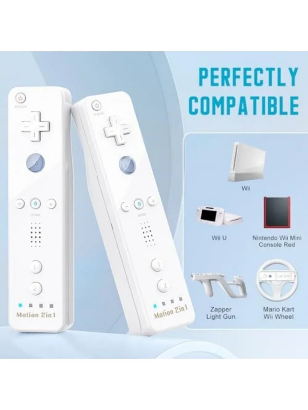 4-Pack Motion Plus Wii Remote Controllers with Silicone Cases - Gaming